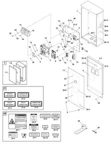 Transfer Switch - Hingeless Enclosure Diagram and Parts List for 071054-01  Briggs and Stratton Generator